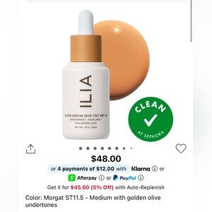 ILIA Super Serum Skin Tint - Golden Olive Tone
